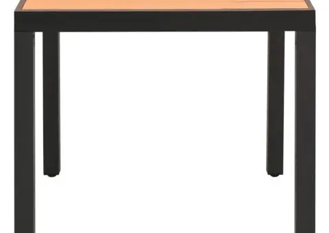 Masă de grădină, maro, 80 x 80 x 74 cm, aluminiu și WPC - 2/3