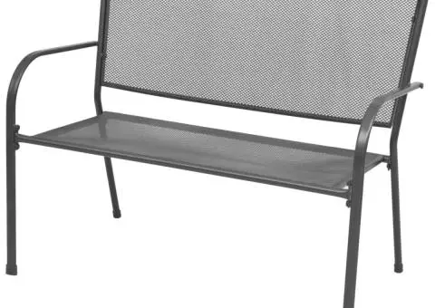 Bancă de grădină, antracit, 108 cm, oțel și plasă - 1/5