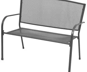 vidaXL Bancă de grădină, antracit, 108 cm, oțel și plasă