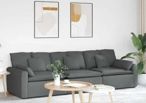 Canapea modulară cu perne Gri închis - 1/5