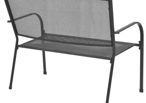 Bancă de grădină, antracit, 108 cm, oțel și plasă - 2/5