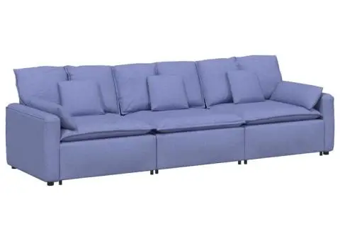 Canapea modulară cu perne, albastru jeans - 2/5