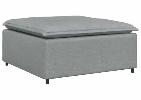 Canapea modulară cu taburet și perne, gri deschis - 4/5