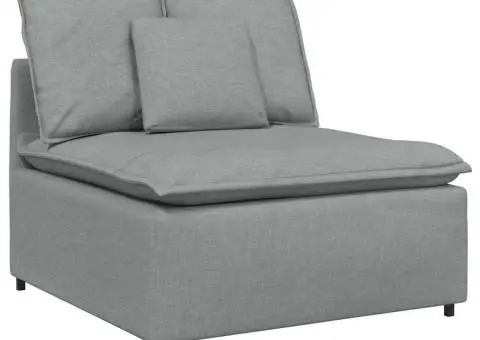 Canapea modulară cu taburet și perne, gri deschis - 5/5