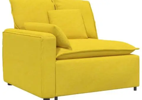 Canapea modulară cu perne, galben deschis - 3/5