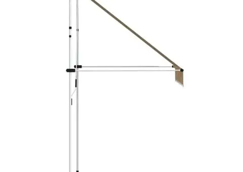 Copertină retractabilă manual, dungi galben și albastru, 150 cm - 4/5