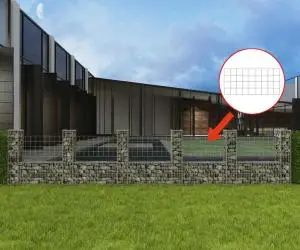 vidaXL Coș gabion în formă de U, 570 x 20 x 100 cm, oțel galvanizat