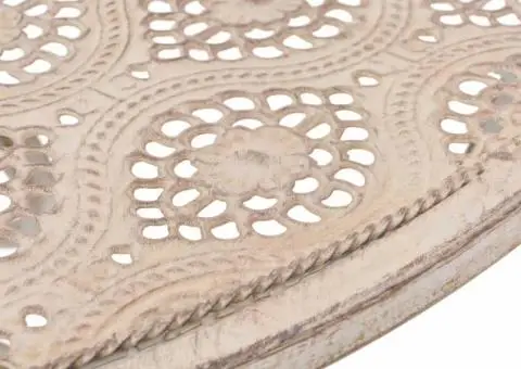 Set mobilier de bistro, 3 piese, alb, oțel - 3/5