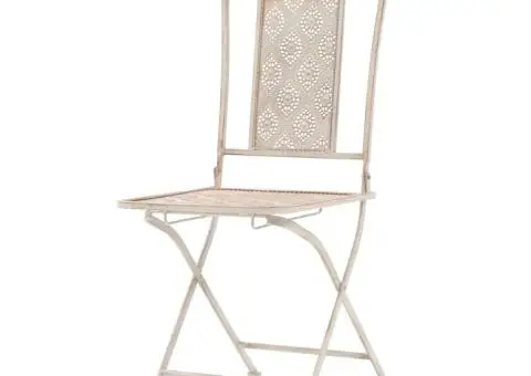 Set mobilier de bistro, 3 piese, alb, oțel - 4/5