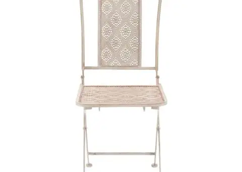 Set mobilier de bistro, 3 piese, alb, oțel - 5/5