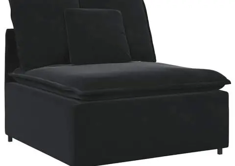 Canapea modulară cu taburet și perne, negru - 4/5