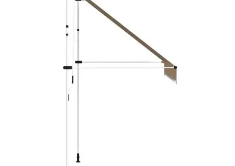 Copertină retractabilă manual, dungi galben și albastru, 250 cm - 4/5