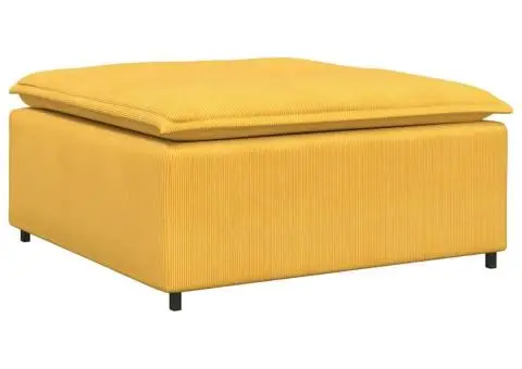 Canapea modulară cu taburet și perne, galben deschis - 5/5