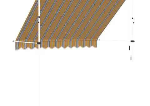 Copertină retractabilă manual, dungi galben și albastru, 250 cm - 5/5