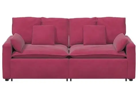 Canapea modulară cu perne, roșu vin - 4/5