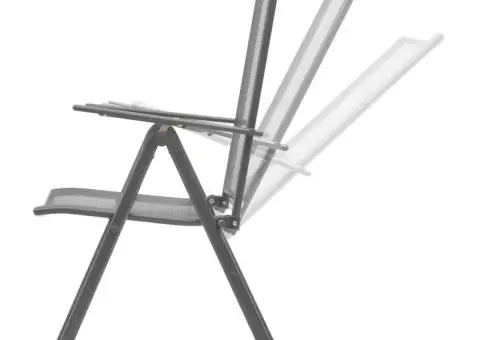 Set mobilier exterior cu scaune pliante, 5 piese antracit, oțel - 4/5