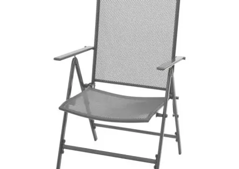 Set mobilier exterior cu scaune pliante, 5 piese antracit, oțel - 5/5