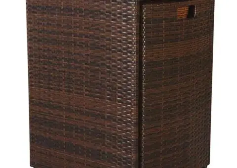 Set mobilier bistro cu perne, 3 piese, maro, poliratan - 4/5