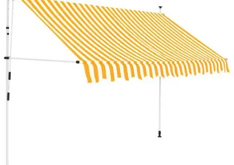 Copertină retractabilă manual, portocaliu și alb, 250 cm, dungi - 1/5