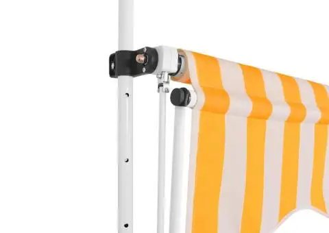 Copertină retractabilă manual, portocaliu și alb, 250 cm, dungi - 2/5