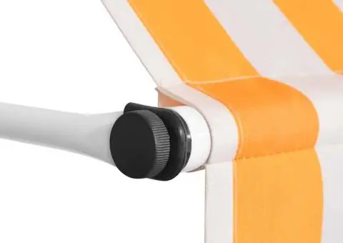 Copertină retractabilă manual, portocaliu și alb, 250 cm, dungi - 3/5