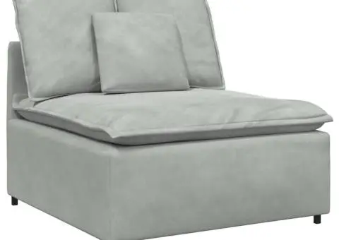 Canapea modulară cu taburet și perne, gri deschis - 4/5