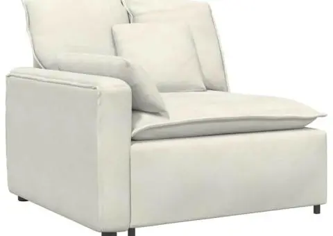 Canapea modulară cu perne, crem - 3/5