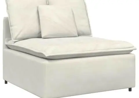 Canapea modulară cu perne, crem - 4/5