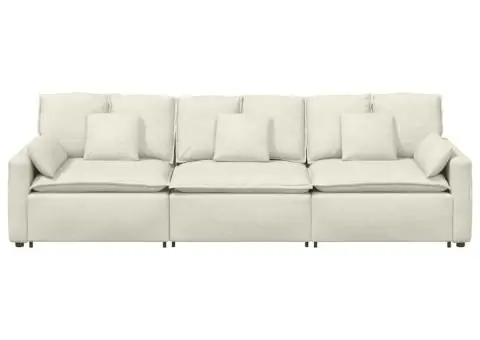Canapea modulară cu perne, crem - 5/5