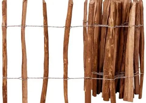 Gard din șipci, 60 x 500 cm, lemn de alun - 1/4