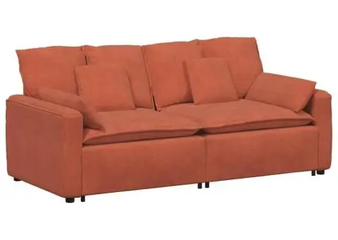 Canapea modulară cu perne, roșu portocaliu - 2/5