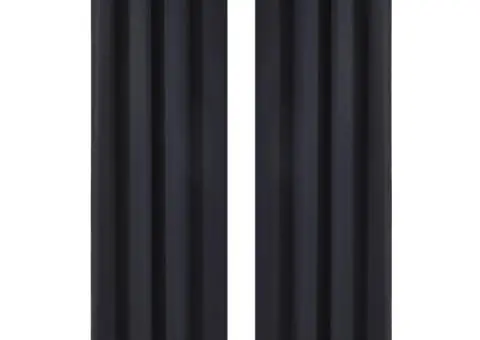 Draperie opacă, ocheți metalici, 270 x 245 cm, negru - 2/5