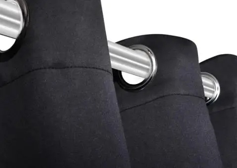 Draperie opacă, ocheți metalici, 270 x 245 cm, negru - 5/5