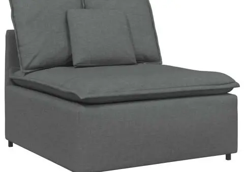 Canapea modulară cu taburet și perne material textil gri închis - 4/5