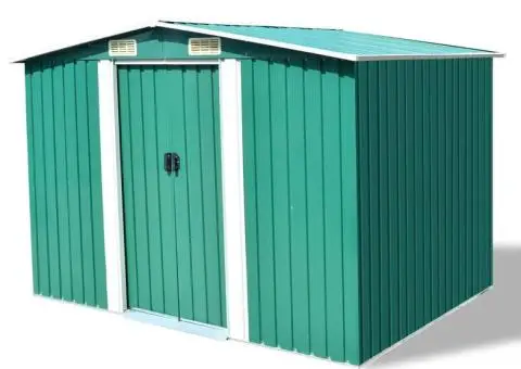 Magazie șopron metalic de grădină, 257 x 205 x 178 cm, verde - 1/5