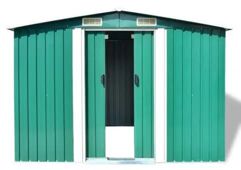 Magazie șopron metalic de grădină, 257 x 205 x 178 cm, verde - 2/5