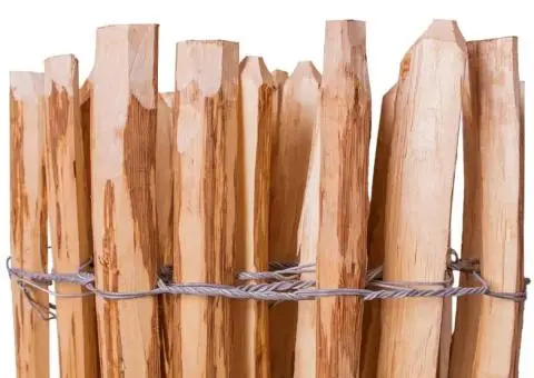 Gard din șipci, 90 x 500 cm, lemn de alun - 3/4