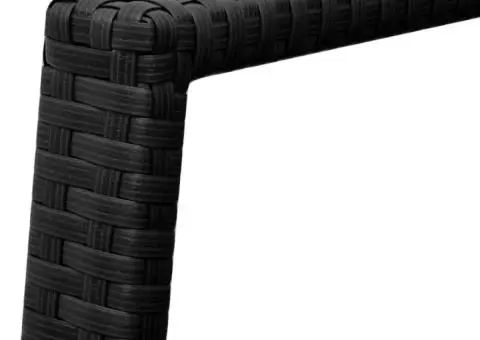 Set mobilier bistro, 3 piese, negru, poliratan - 5/5