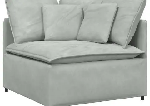 Canapea modulară cu perne, gri deschis, catifea - 5/5