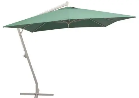 Umbrelă suspendată, stâlp de aluminiu, 300x300 cm, verde - 1/5