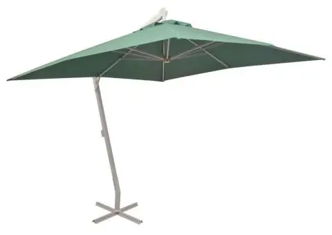 Umbrelă suspendată, stâlp de aluminiu, 300x300 cm, verde - 2/5