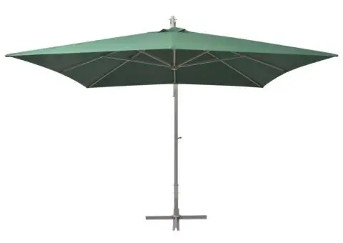 Umbrelă suspendată, stâlp de aluminiu, 300x300 cm, verde - 3/5