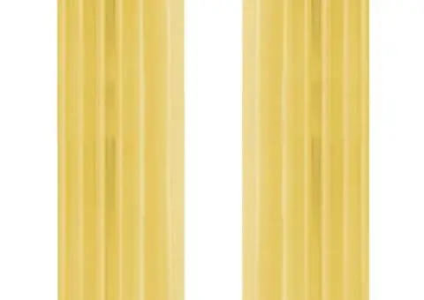 Draperii din voal, 2 buc., 140 x 175 cm, galben - 1/5