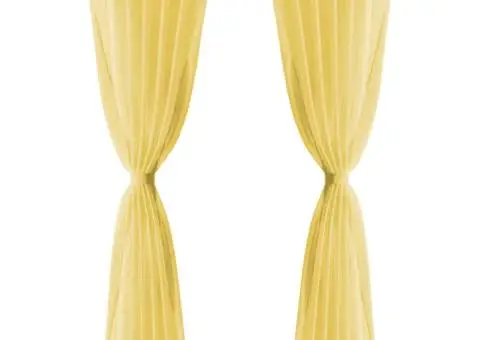 Draperii din voal, 2 buc., 140 x 175 cm, galben - 3/5