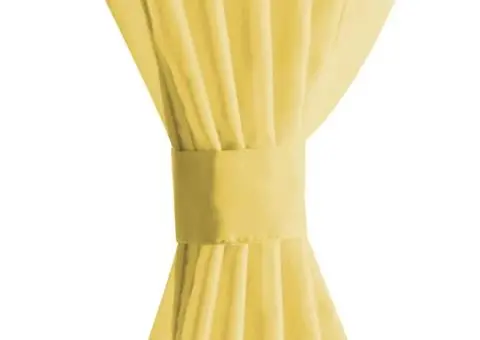 Draperii din voal, 2 buc., 140 x 175 cm, galben - 4/5