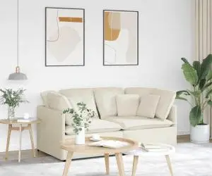 vidaXL Canapea modulară cu perne, crem, catifea
