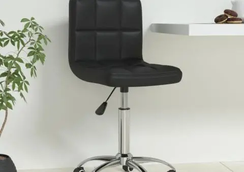 Scaun de birou pivotant, negru, piele ecologică - 1/5