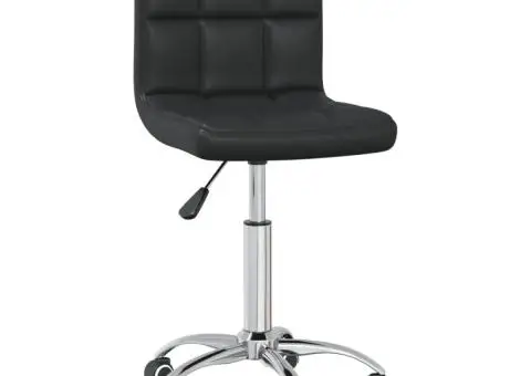 Scaun de birou pivotant, negru, piele ecologică - 2/5