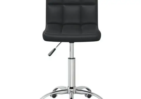 Scaun de birou pivotant, negru, piele ecologică - 3/5