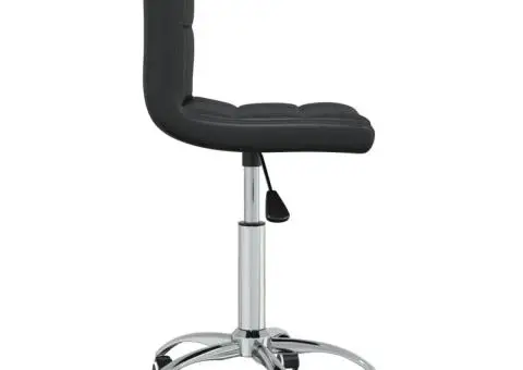 Scaun de birou pivotant, negru, piele ecologică - 4/5